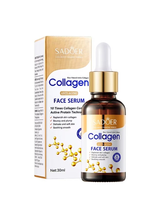 SADOER Anti-Aging Collagen Face Serum 30ml, 10X Collagen Content Replenish Skin Collagen Soothing Smooth Soft Skin, Hydrating Moisturizing Nourishing Collagen Facial Serum - Image 1